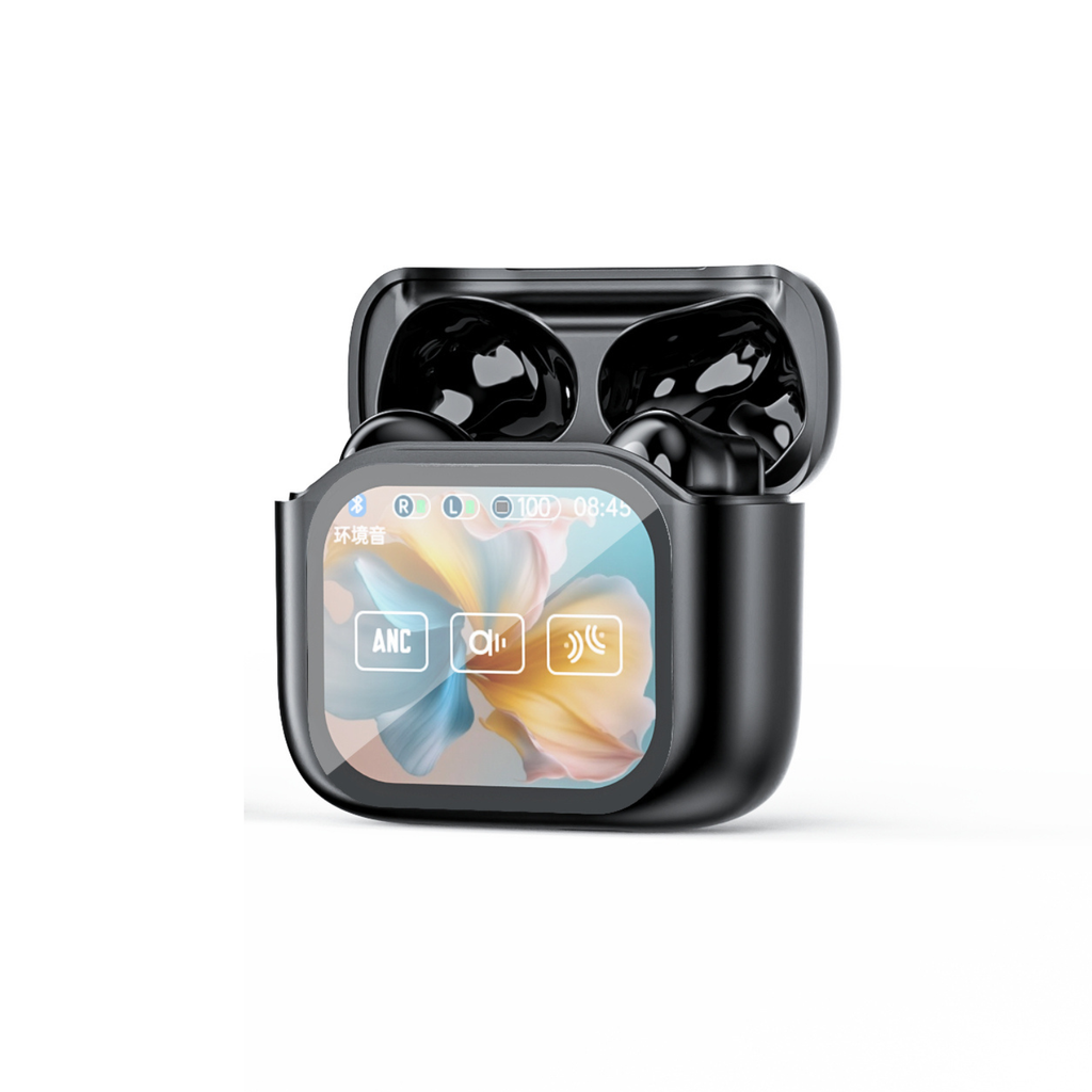 GX19 TWS Bluetooth Headphones with Touch Screen, Active Noise Cancellation,  AI Translator Function