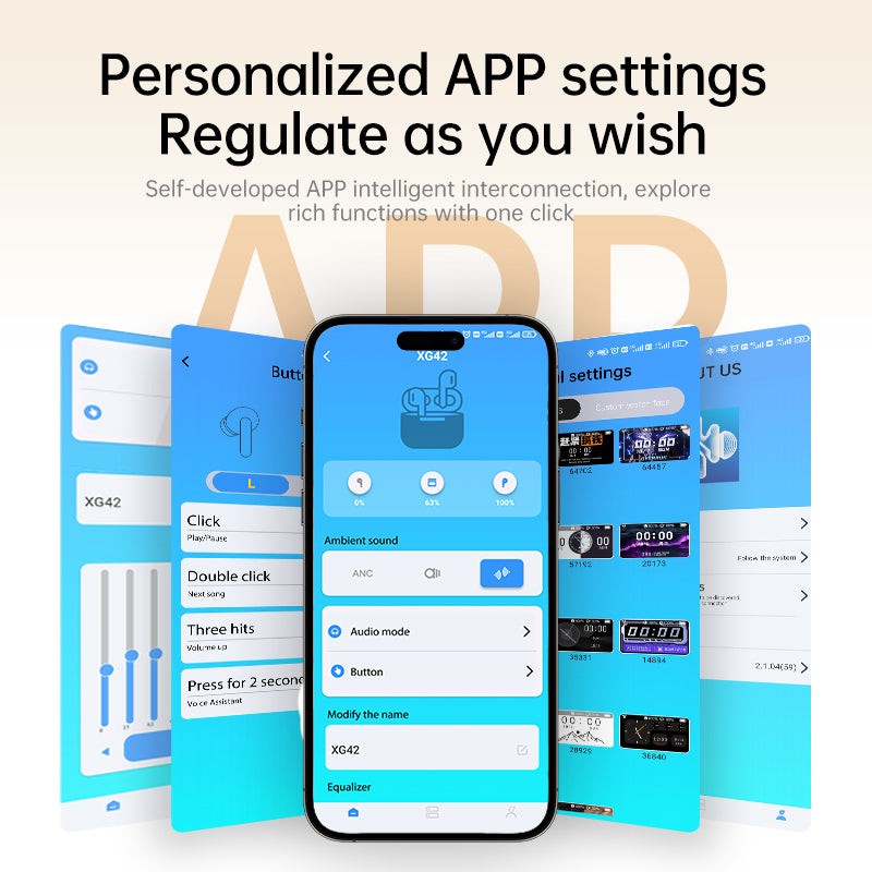 High Quality GX42 Bluetooth Headphones Airbuds Hifi Bass Stereo Wireless Earbuds with Touch Screen