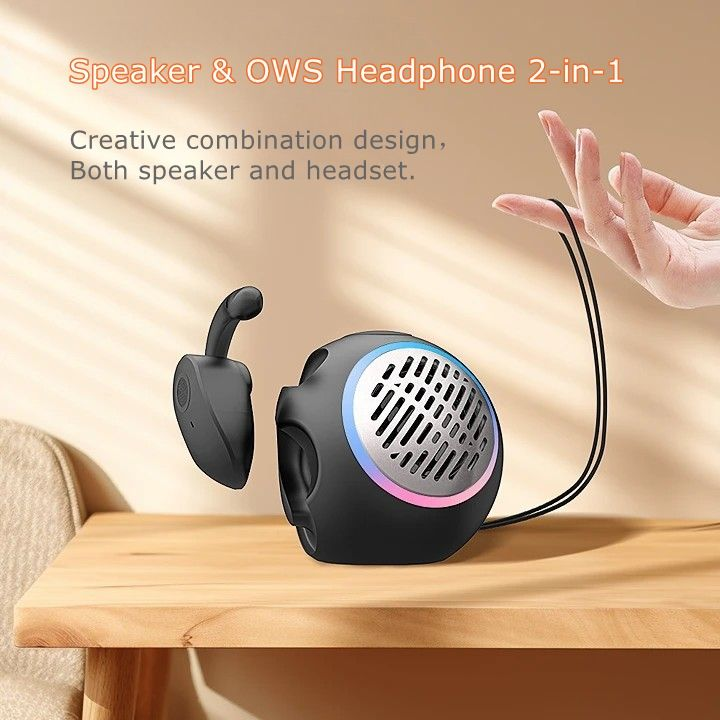 JM13PRO 2-in-1 True Wireless Speaker Bluetooth Headphones Heavy Bass Ambient Light